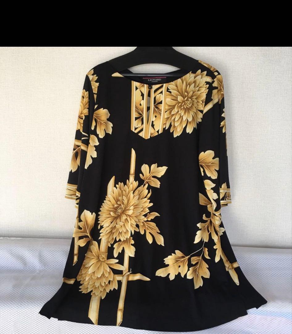 LEONARD 花柄 五分袖チュニック