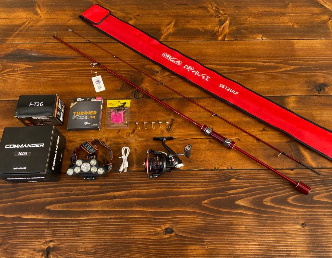 アジングセット　超軽量　S612ULF アジングロッド　スピニングリール　新品
