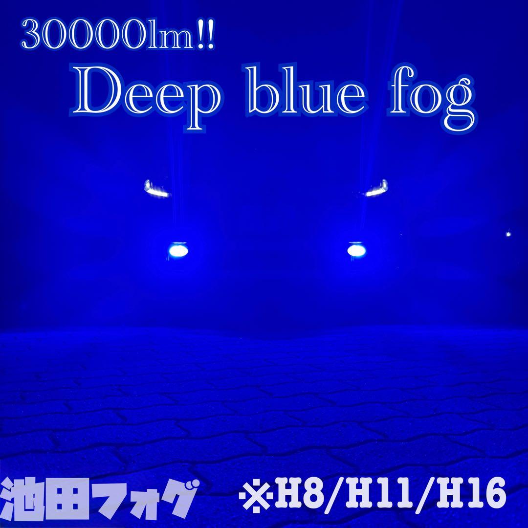30000lm! H8/H11/H16 ディープブルー フォグランプ!当店限定色