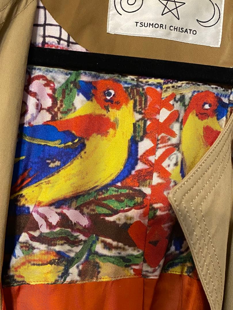 TSUMORI CHISATO.ツモリチサト鳥刺繍トレンチコート