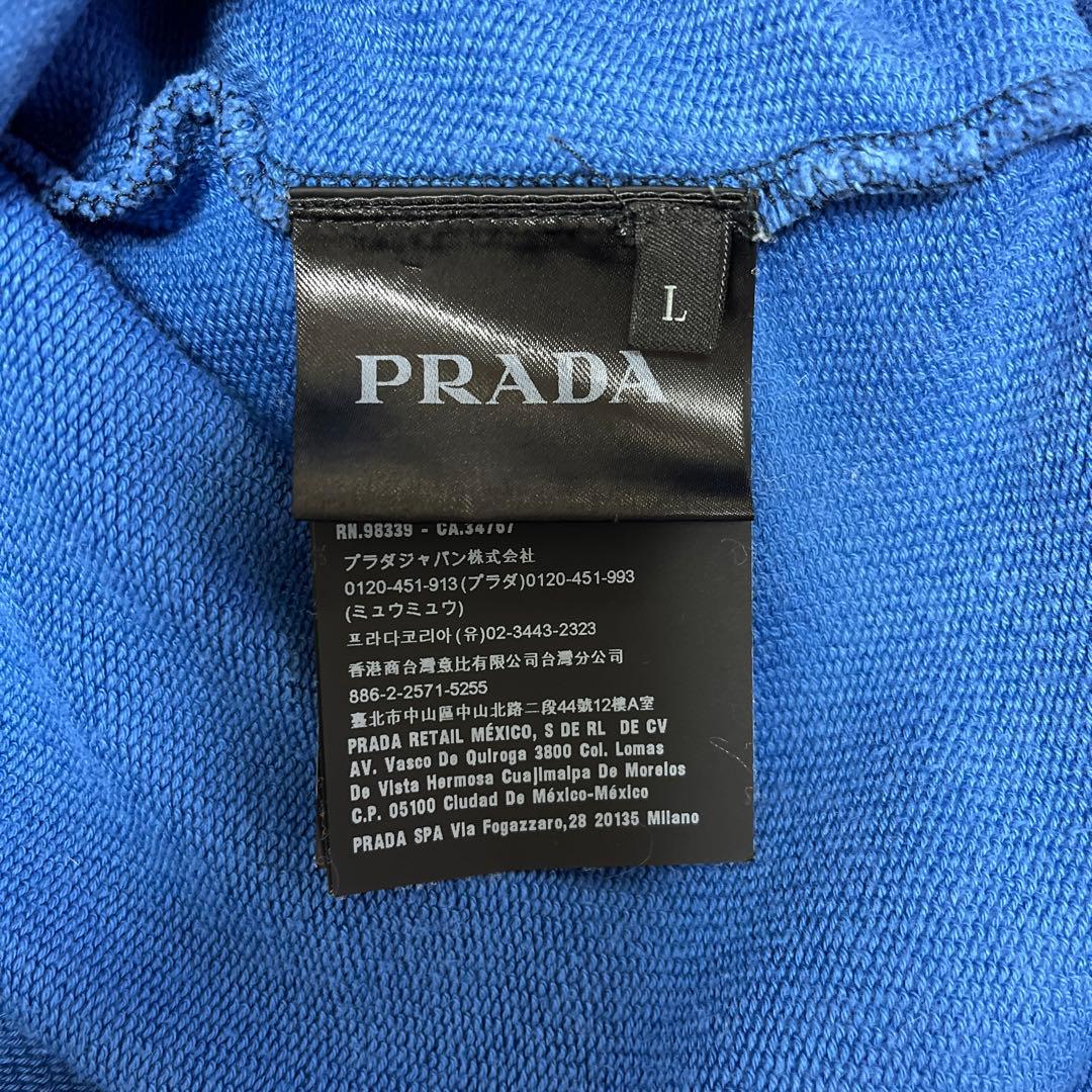 PRADA ジップアップパーカー ブラック/ブルー
