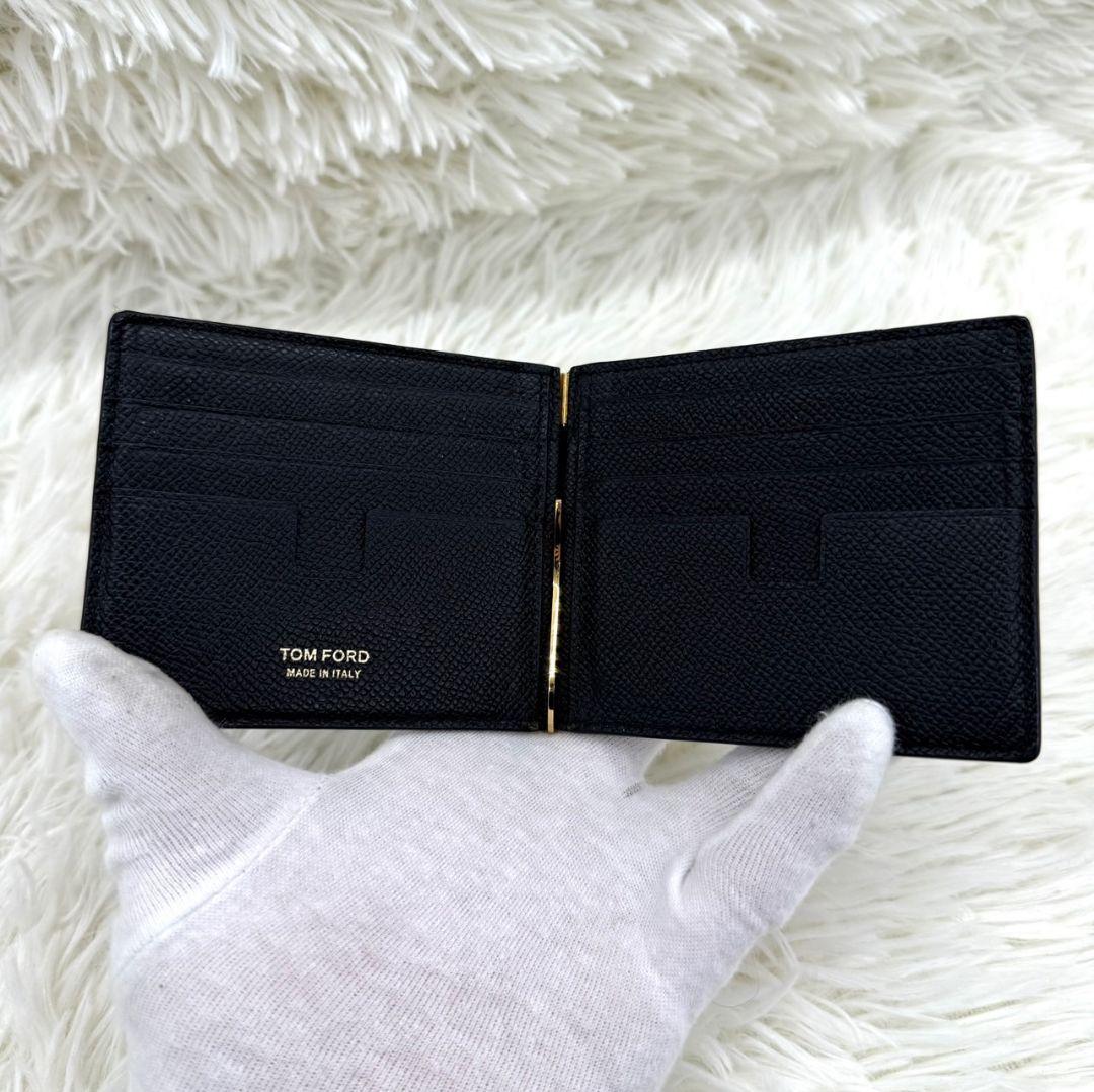 【美品】TOMFORD トムフォード カーフスキン 2つ折り マネークリップ