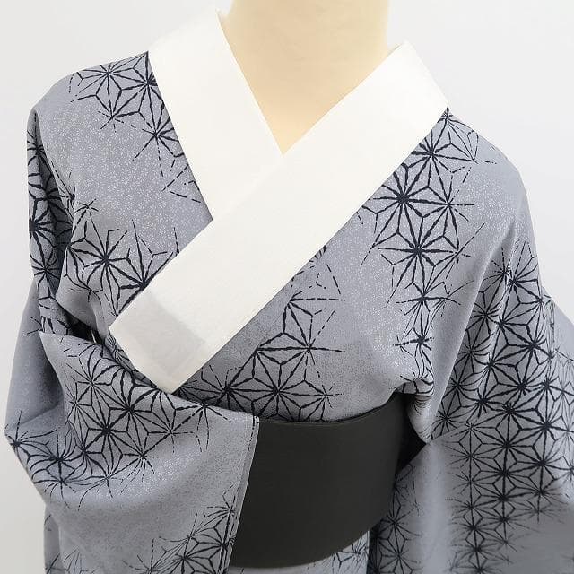 新品 麻の葉 着物 正絹“和に触れて高鳴るこころ”仕付け糸付 長襦袢 5381