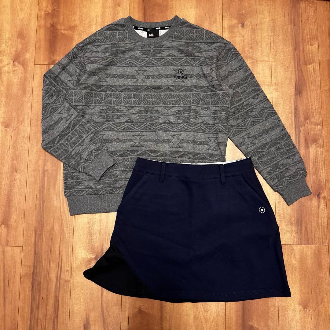 長袖トレーナー　保温　ストレッチ　スカート　セットアップ　サイズM 秋冬　新品
