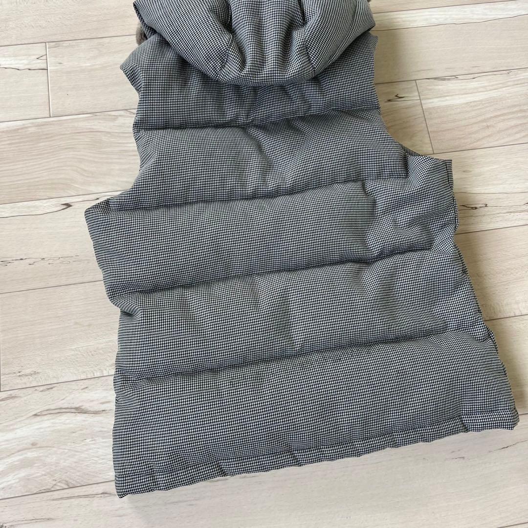 バーバリーブラックレーベル 千鳥 フード リアルファー ダウン ベスト L