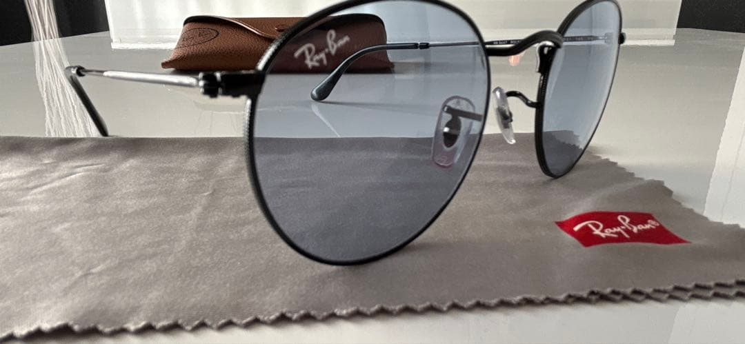 Ray Ban RB3447 ブルー ラウンドメタル 木村拓哉 サングラス