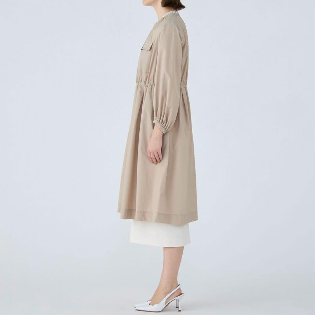 Ballsey ライトタフタ ジップアップロングコート　ライトベージュ　38