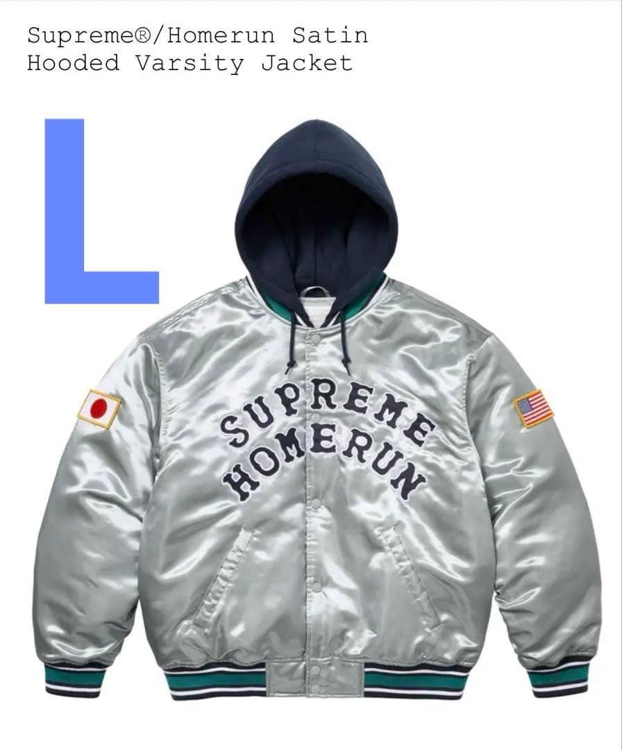 ジャケット・アウター Supreme run Satin Hooded Varsity Jk