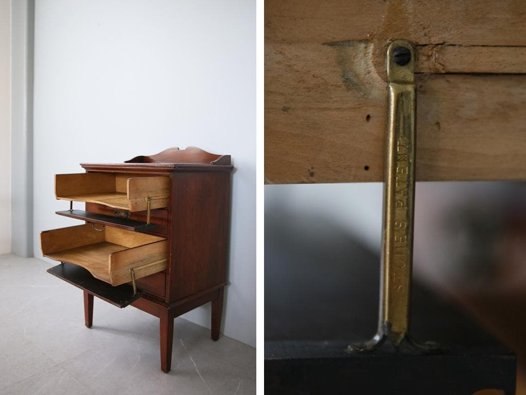 英国アンティーク木製ミュージックキャビネット/チェスト/レコード(91-263)