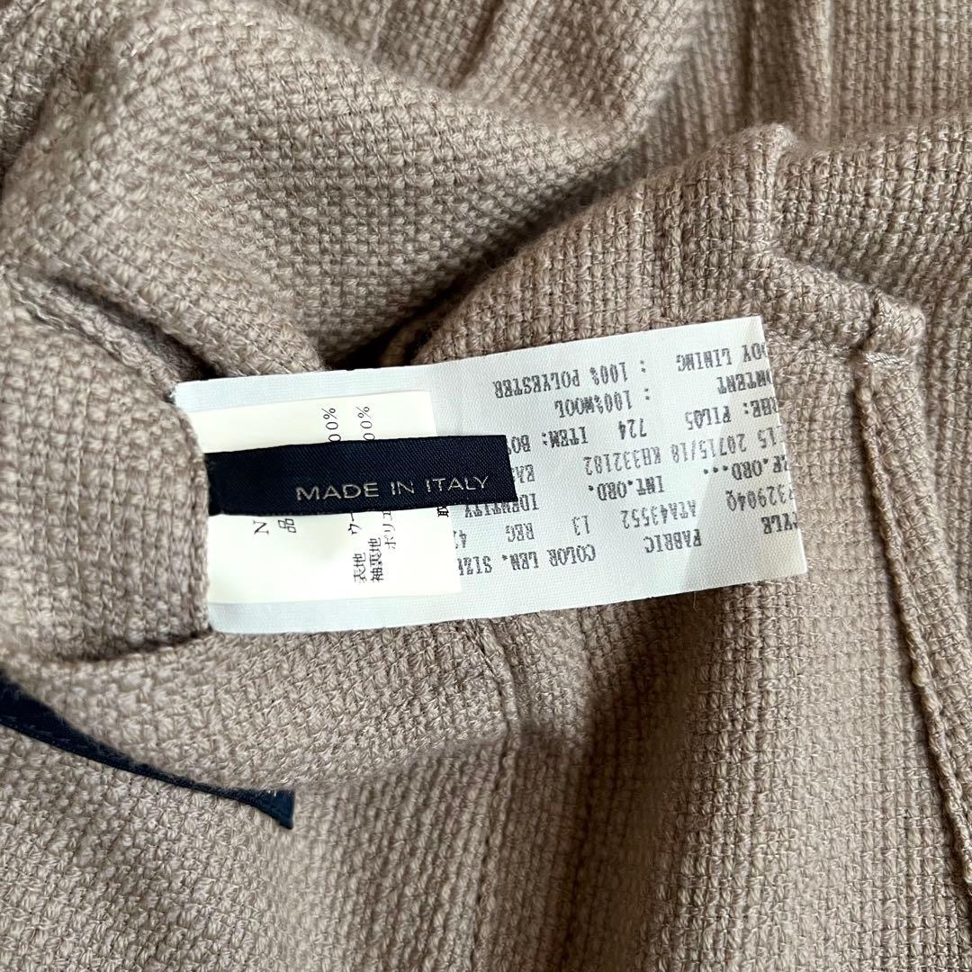 【美品】LARDINI テーラードジャケット ベージュ ウール ホップサック