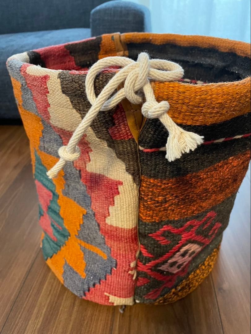 希少　キリムバスケット　キリムラグ　ポット　鉢カバー　観葉植物