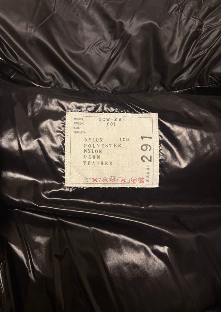 Sacai サカイ　puffer vest ダウンベスト size1 新品未使用