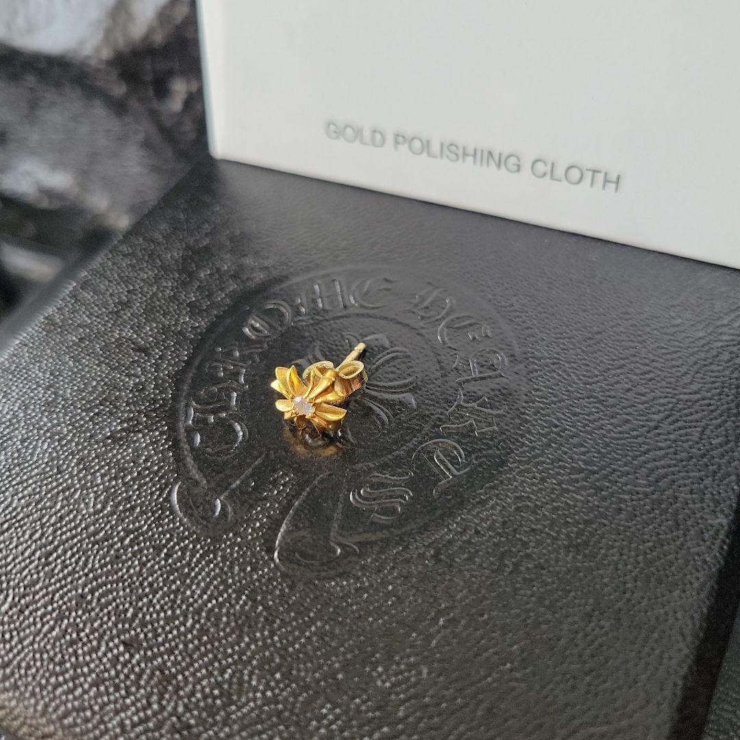 【肩甲骨クラッシャー】クロムハーツ 22K 1ダイヤ ピアス