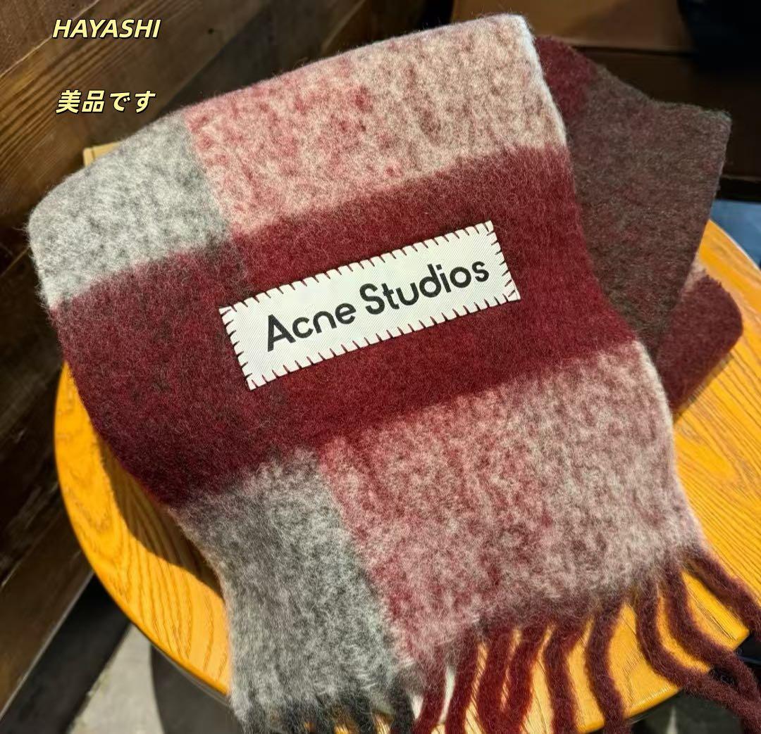Acne Studios チェック柄マフラー 28x250cm