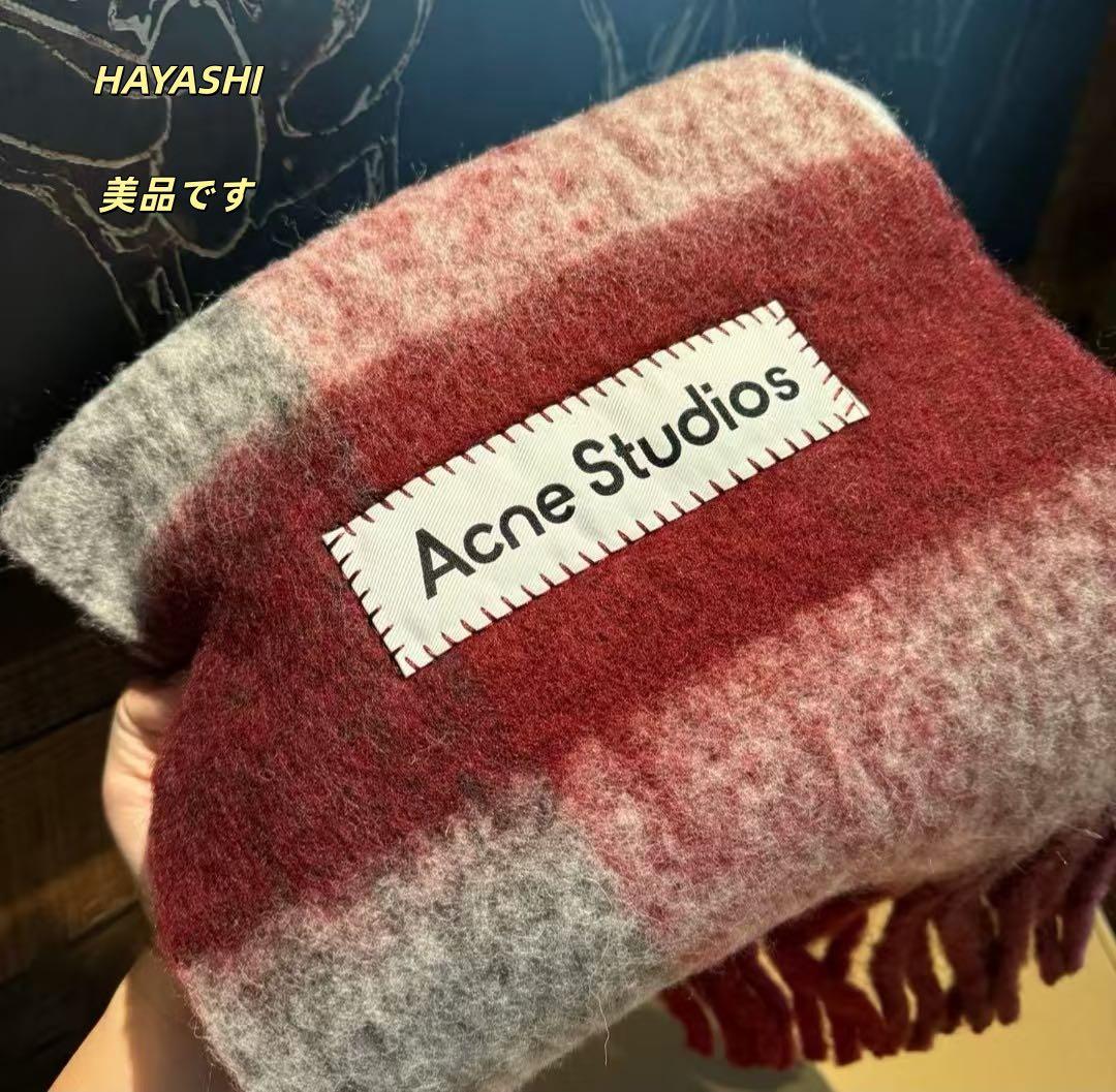Acne Studios チェック柄マフラー 28x250cm