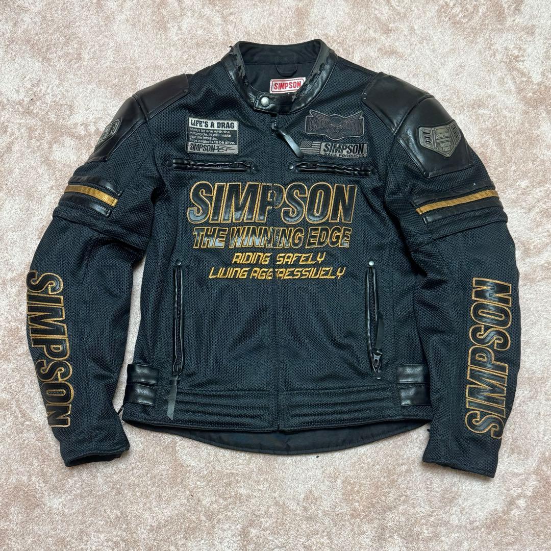 SIMPSON メッシュ ライダース ジャケット パンツ セットアップ Lサイズ