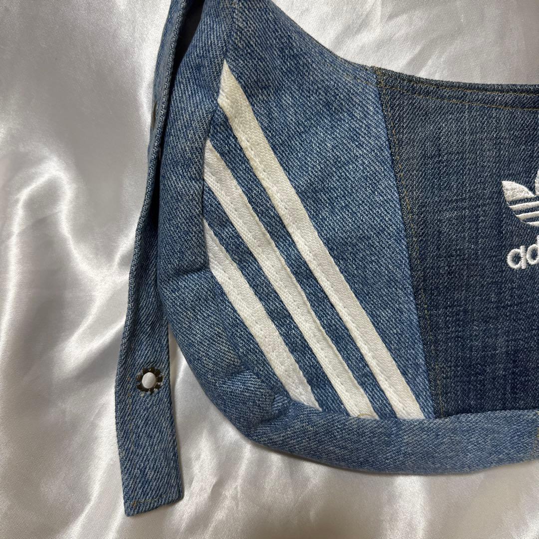 レア　adidas アディダス　リメイクバッグ　再構築　Y2K デニム