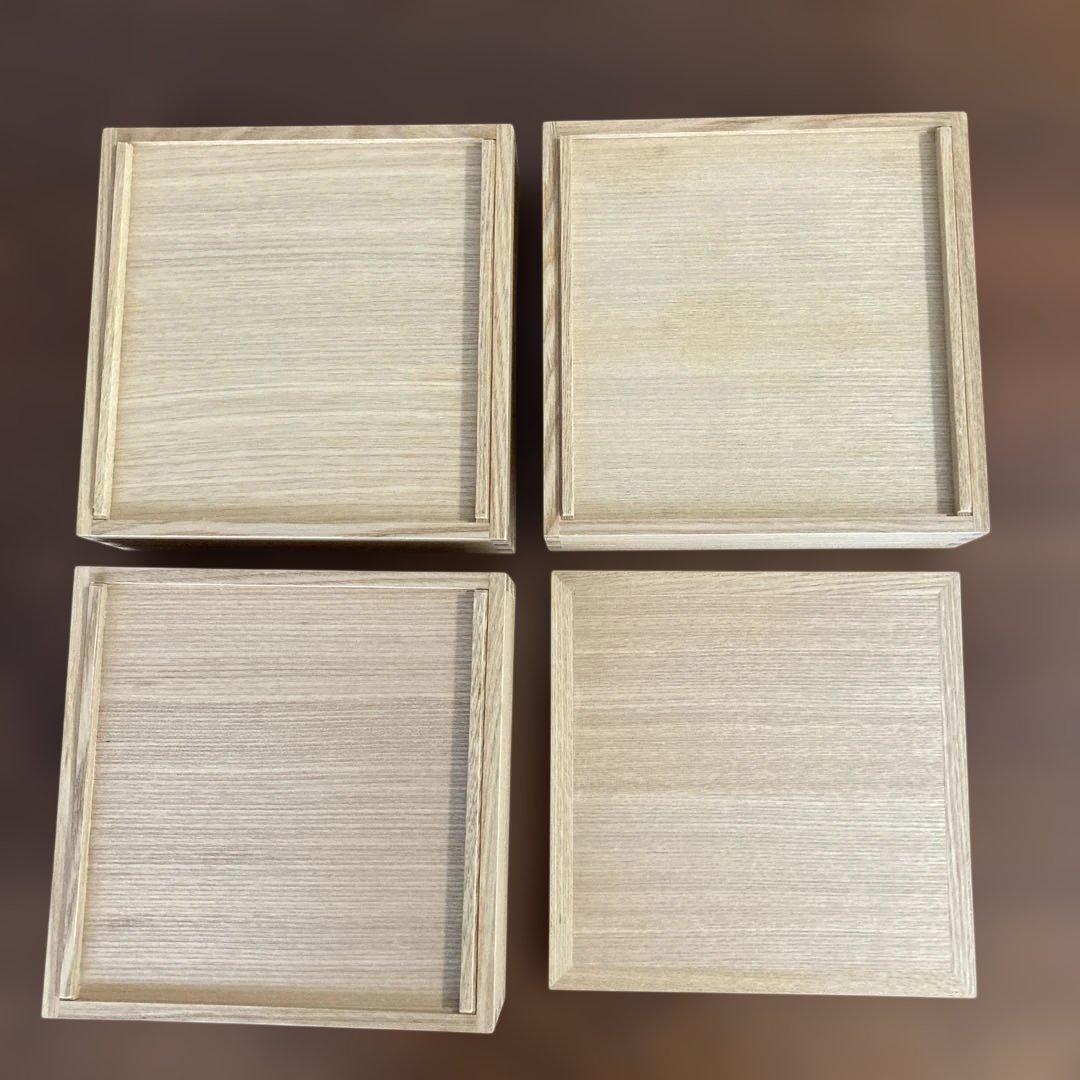 松屋漆器店　白木三段重箱6寸　仕切り4 小皿9お包み風呂敷付き　おせち遠足