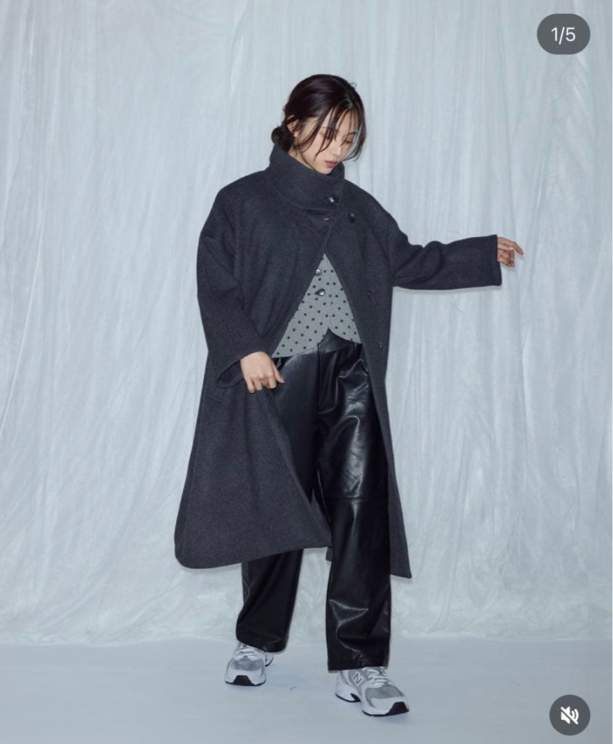 2WAYスタンドカラーウールコート　イチヨンナナ　147