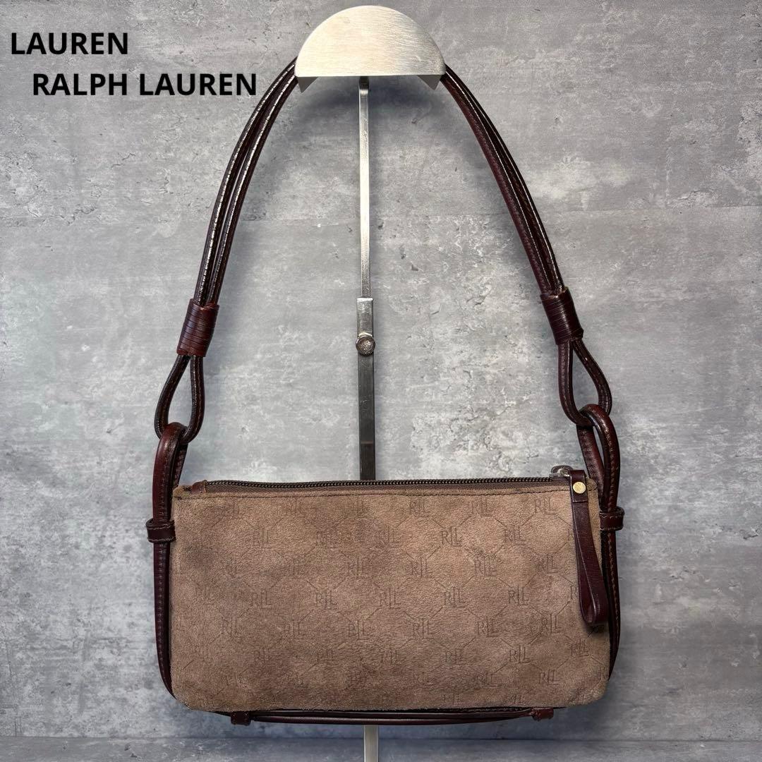【希少】ローレン ラルフローレン　レザー　ショルダーバッグ　LR総柄　ワンショル
