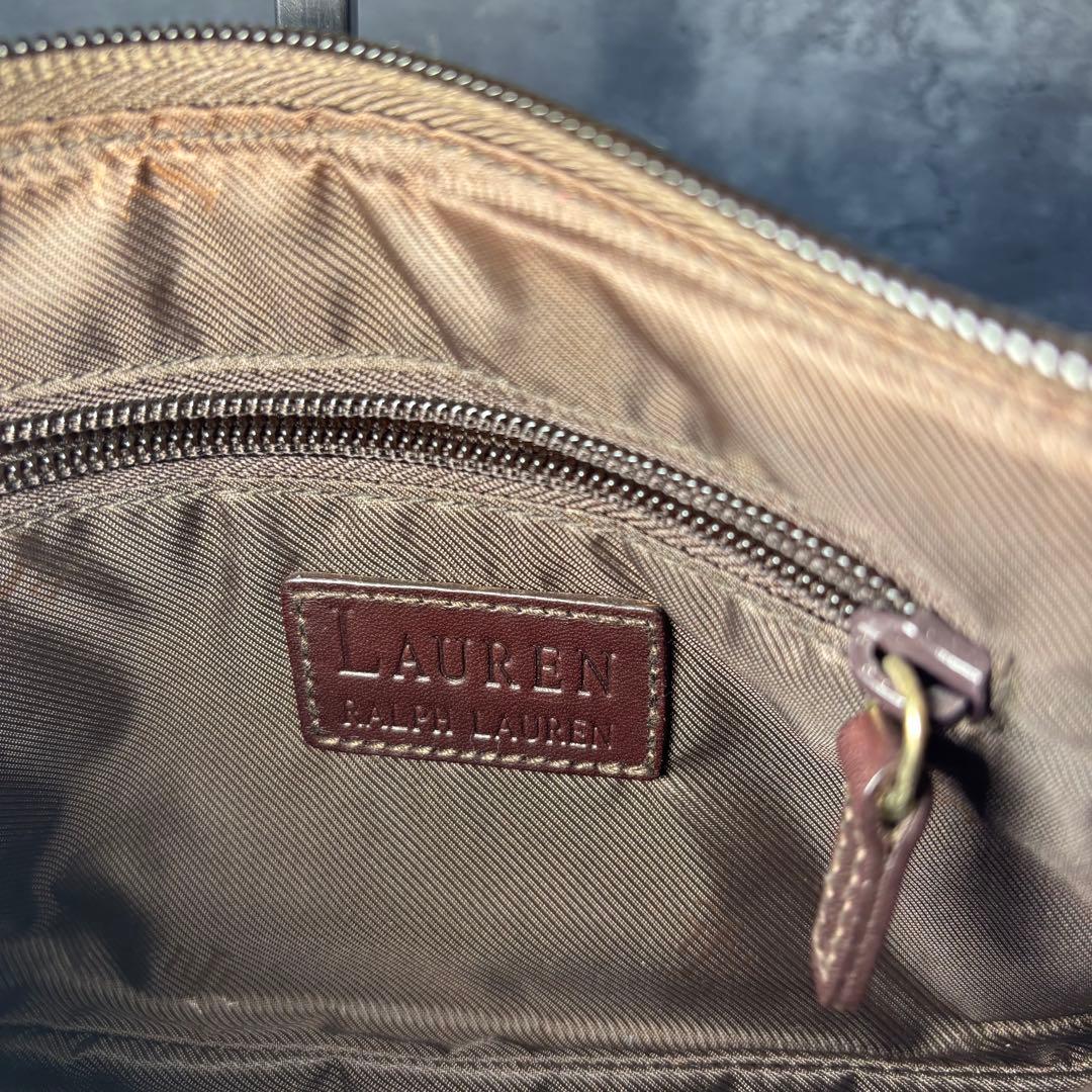 【希少】ローレン ラルフローレン　レザー　ショルダーバッグ　LR総柄　ワンショル