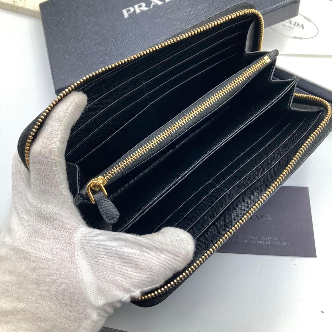 ！極美品！　PRADA プラダ　サフィアーノ　ラウンドファスナー　17Aa