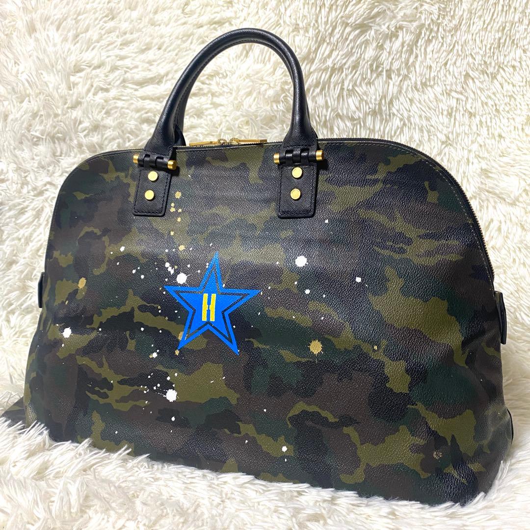 美品✨ GENTIL BANDITボストンバック　迷彩　イニシャルペイント