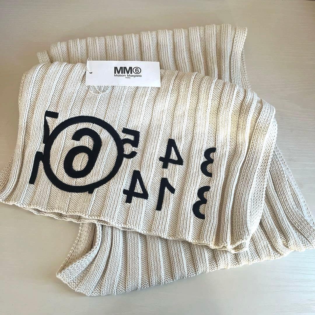 MM6 エムエムシックス メゾンマルジェラ コットンリブ ロゴマフラー