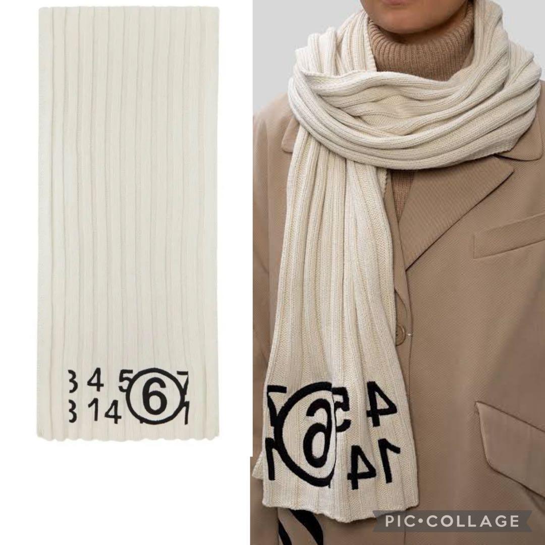 MM6 エムエムシックス メゾンマルジェラ コットンリブ ロゴマフラー