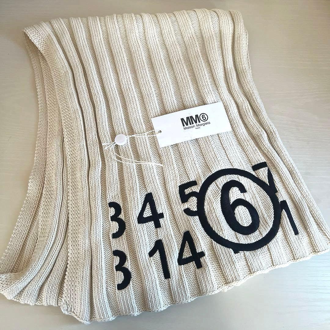 MM6 エムエムシックス メゾンマルジェラ コットンリブ ロゴマフラー