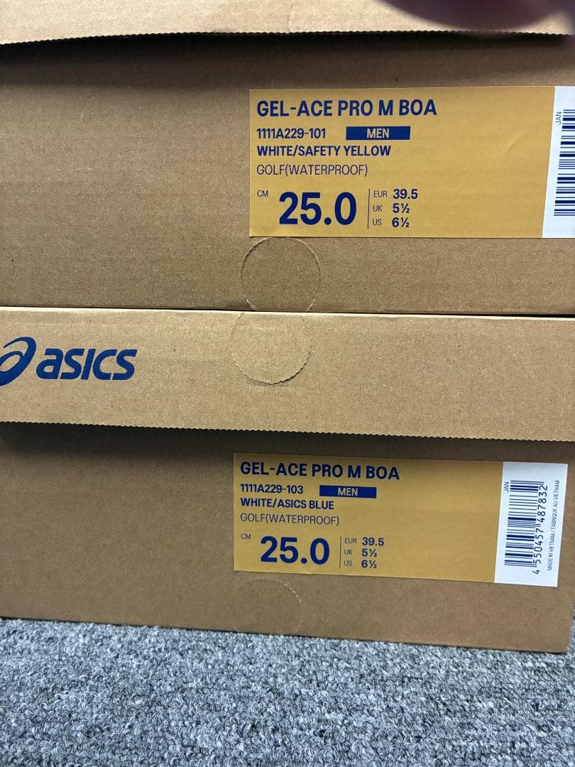 新品　asics 　アシックス　2足セット　ゴルフシューズ 25.0cm