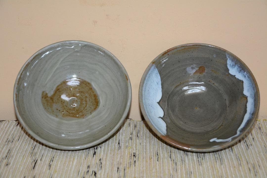 茶道具　膳所平茶碗一双　表千家　久田無適斎造　中古品　送料無料