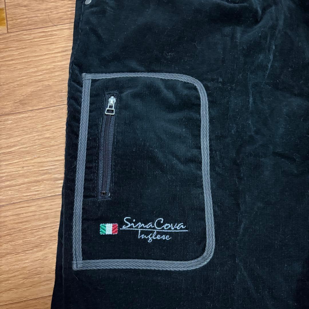 Y8 シナコバ SINA COVA コーデュロイパンツ 88 黒 刺繍ロゴ