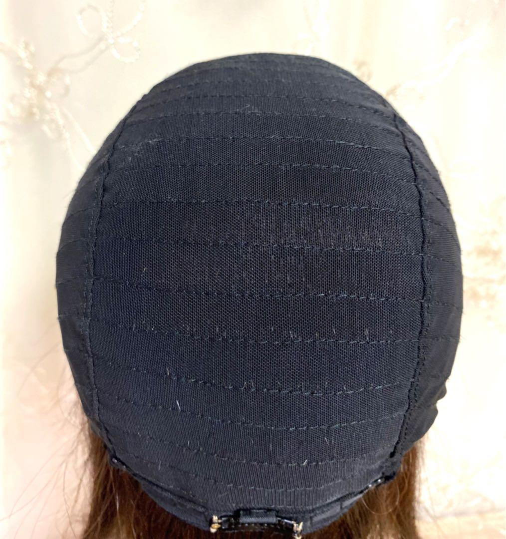 高級レミー人毛100% 【ブラウン M】フルウィッグ　リアルスキン医療用