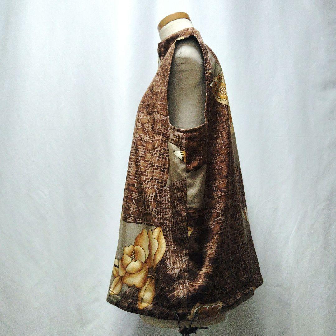 LEONARD　レオナール　花柄リバーシブルベスト　クレイジーパターン　LL