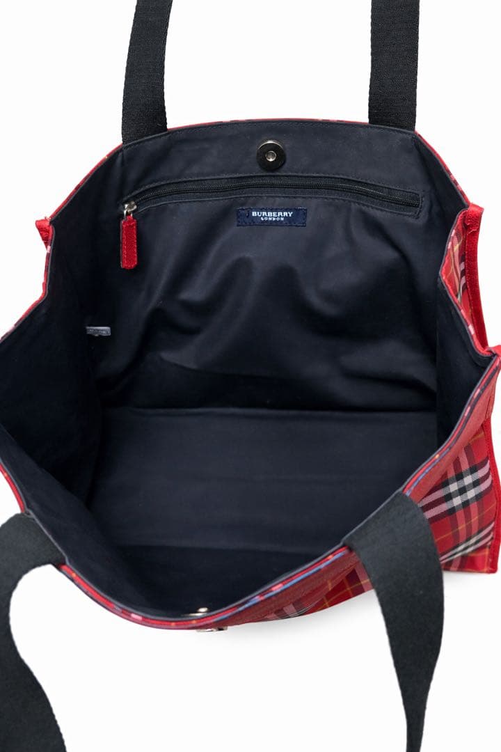 BURBERRY LONDONノバチェック柄トートバッグ 赤 バーバリーロンドン