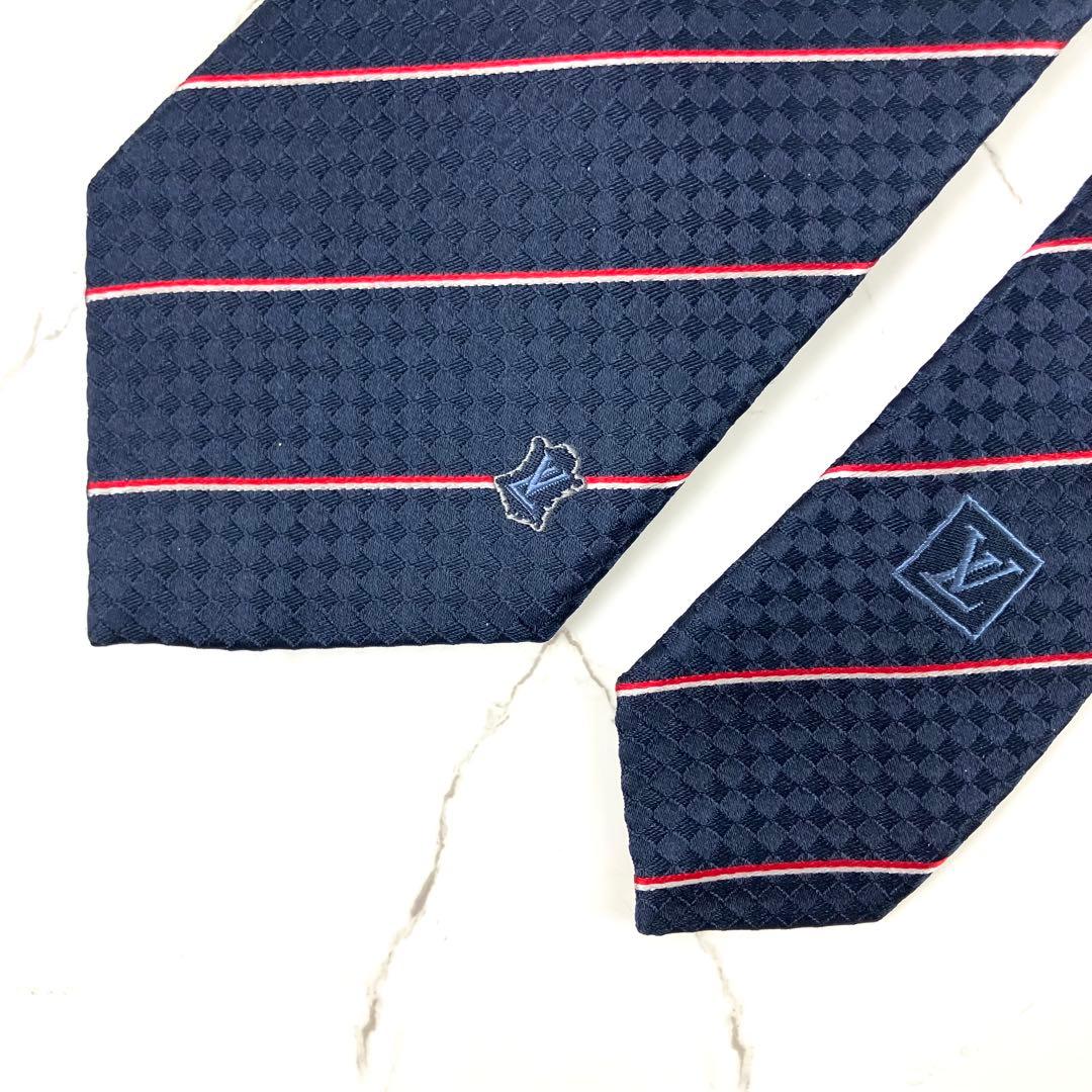 hide　未使用級　現行モデル　ルイヴィトン　ネクタイ　エク　ダミエ　スト