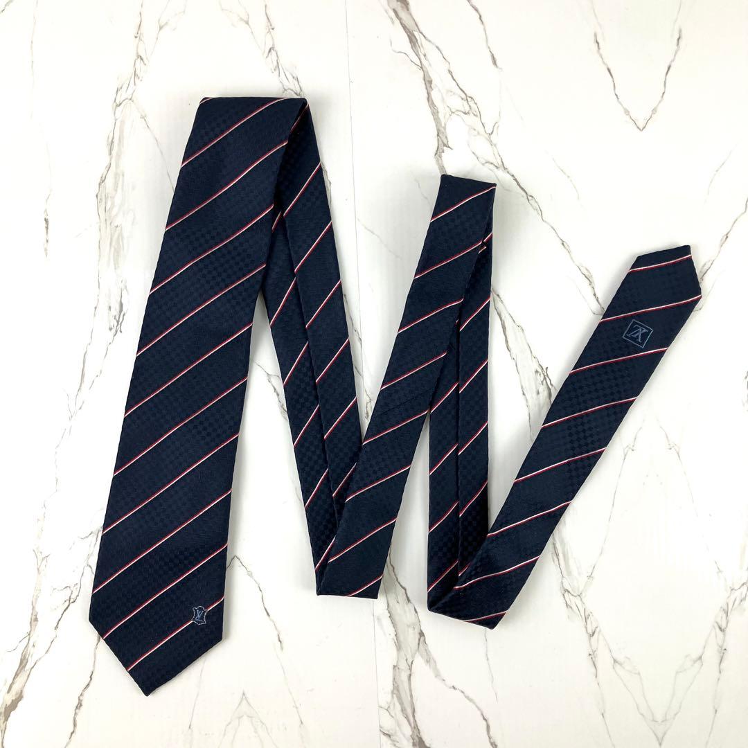 hide　未使用級　現行モデル　ルイヴィトン　ネクタイ　エク　ダミエ　スト