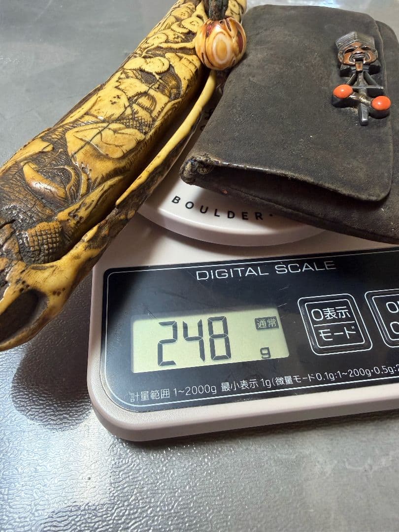 キセル　K18　彫金　煙管　緒締め玉 　煙草入れ　喫煙具　アンティーク