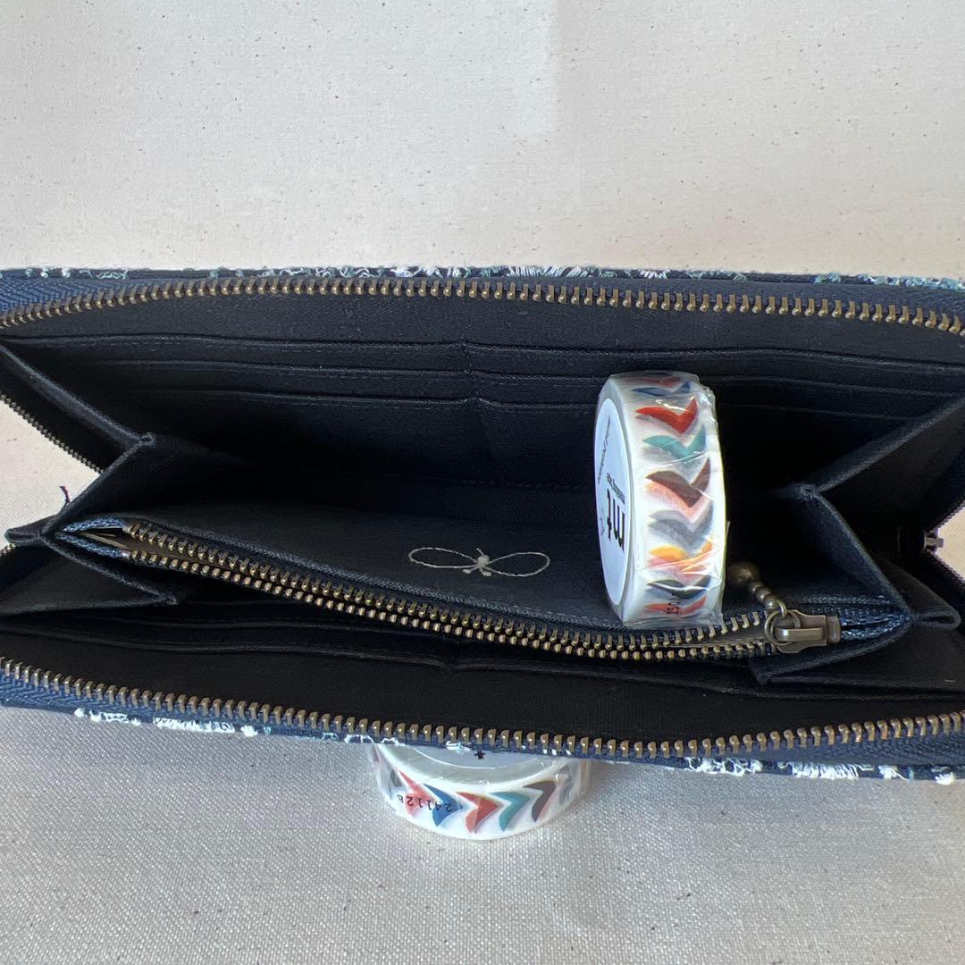 【ミナペルホネン】高級　celebrate 長財布　セレブレイト　ダークネイビー