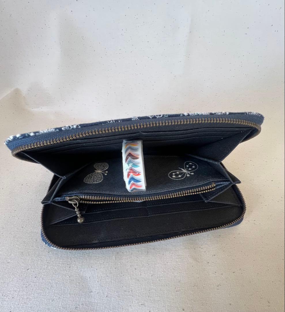 【ミナペルホネン】高級　celebrate 長財布　セレブレイト　ダークネイビー