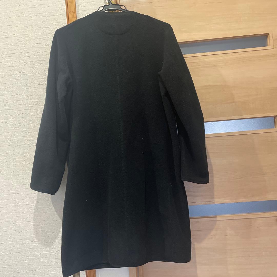 ♪美品DANTON ブラック ノーカラーコート 36♪