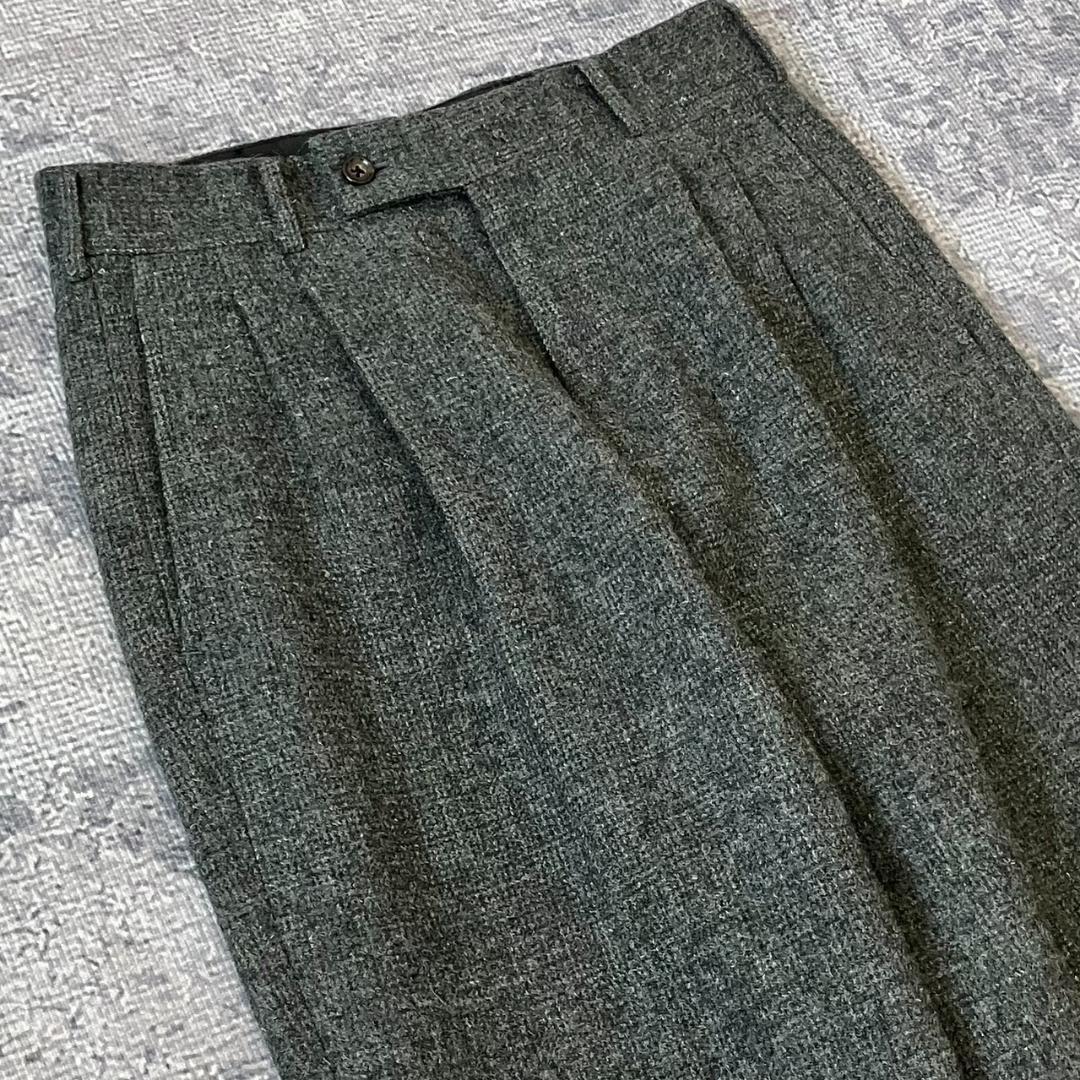 【デカオム】コムデギャルソンオム スラックス ツイード ワイド グレー 80S