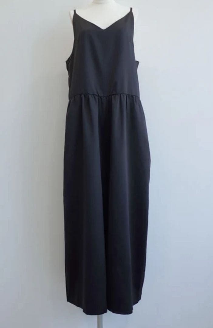 ANIECA サテンキャミサロペット　ブラック