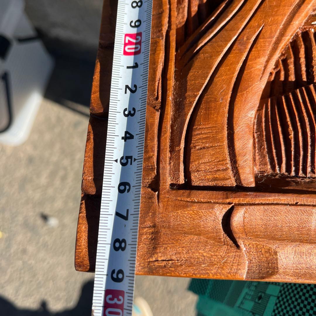 タイ製 手彫り 象 壁掛け木彫アート アジアン 彫刻 雑貨 ヴィンテージ