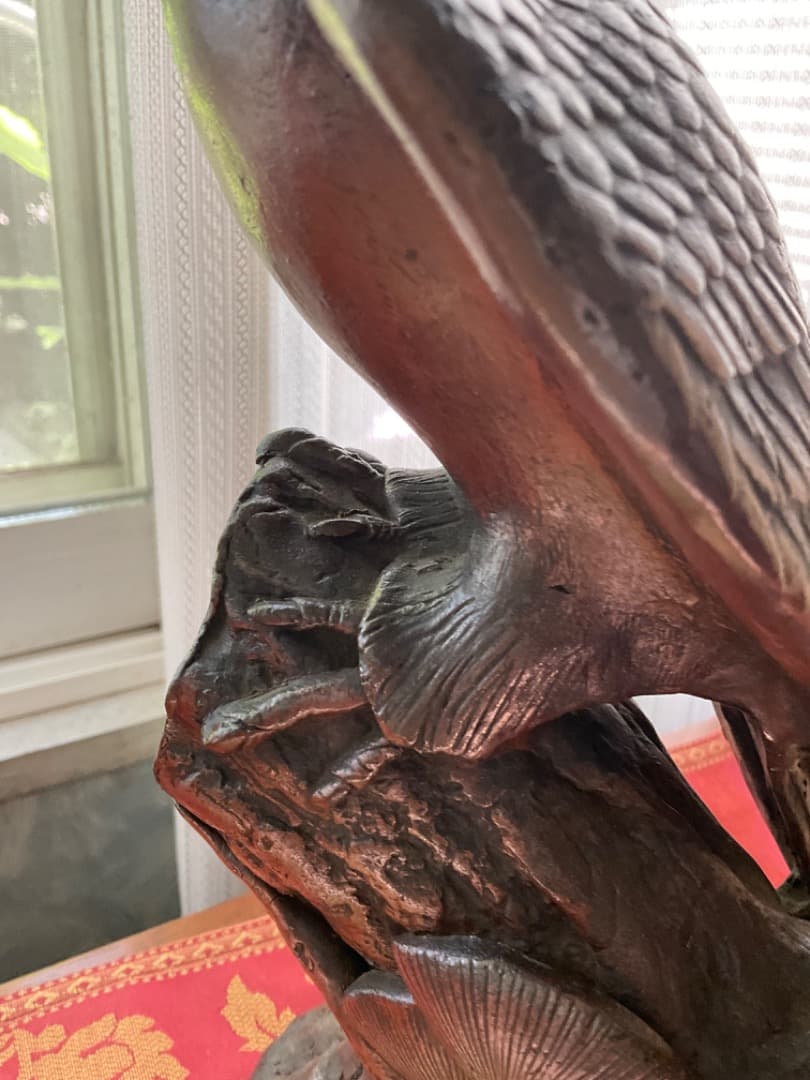 古備前、備前　鷹姿造　他の同主題の作品と比べてください、出来が違います！桐箱付