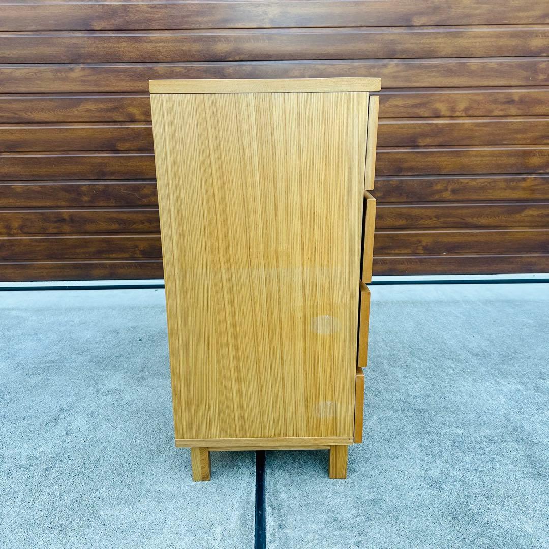 廃盤 無印 チェスト オーク 4段 足付き タンス