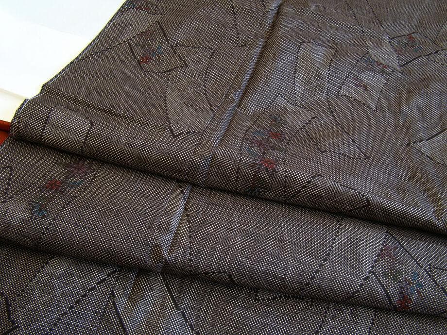 値下げ交渉ＯＫ！Ｌ寸 純泥染 本場奄美大島紬 径横絣 七マルキ 正絹 Ｕ３３４