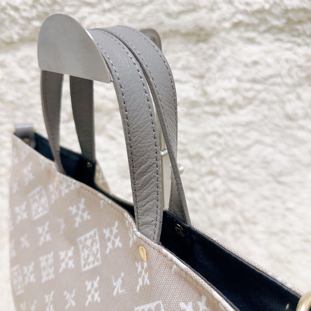 極美品✨ラシット　2wayショルダートートバッグ　コットンジャガード　モノグラム