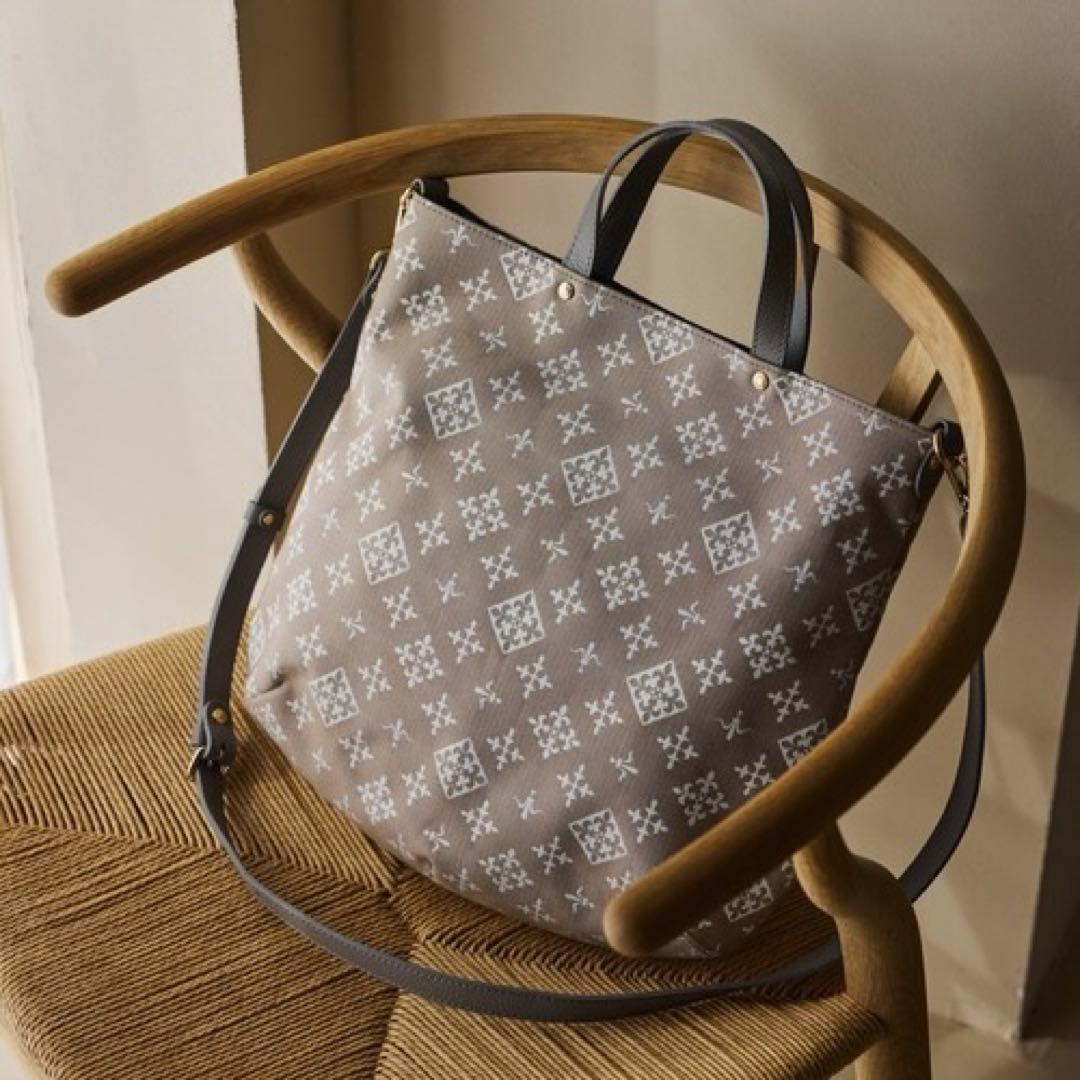 極美品✨ラシット　2wayショルダートートバッグ　コットンジャガード　モノグラム